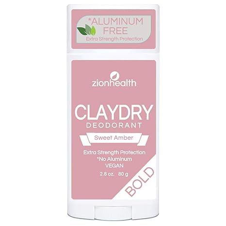 ClayDry Bold Sweet Amber Deodorant Zion Health 2.8 oz Stick