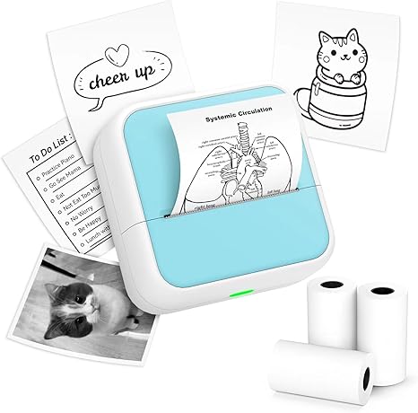 Sticker Printer - Printpods Mini Printer with Stickers, Print Pod, Bluetooth Inkless Printer, Sticker Maker, Portable Thermal Printer for iphone, Impresora Portátil for Notes, Journal, DIY, Kids Gift
