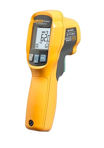 Fluke 62 Max Industrial Infrared Thermometer, -22 to +932 Degree F Range, Single Laser Targeting, 10:1 Distance To Spot Ratio, IP54 Rating, Includes 3 Year Warranty, (Not For Human Temp)