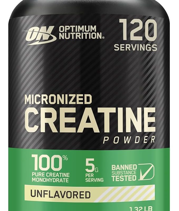 Optimum Nutrition Micronized Creatine Monohydrate Powder, Unflavored, 120 Servings, 600 Grams (Packaging May Vary)