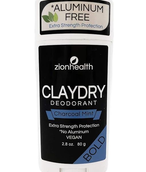 ClayDry Bold Charcoal Mint Deodorant Zion Health 2.8 oz Stick