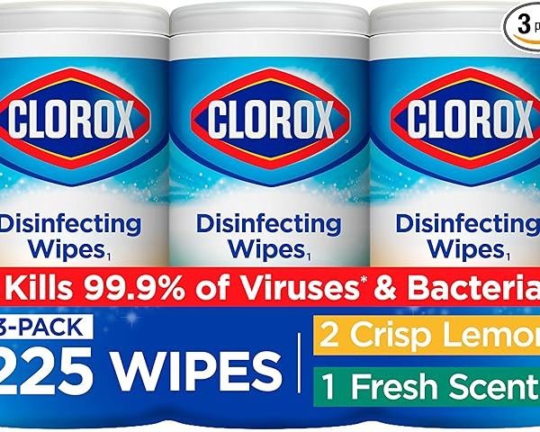 Clorox Disinfecting Wipes Value Pack, Household Essentials, 75 Count, Pack of 3 (Package May Vary)