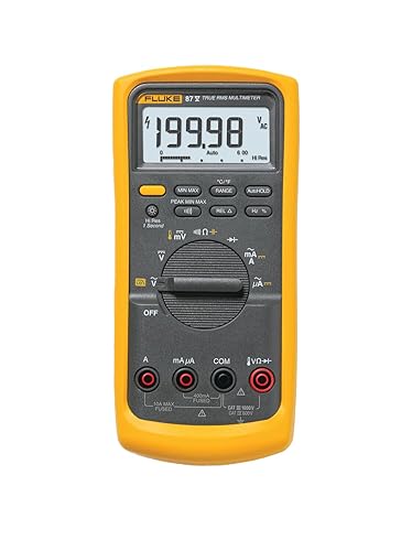 Fluke 87V Industrial Digital Multimeter, For Advanced Troubleshooting, Measures 1000 V AC/DC, Peak Min/Max, Low Pass Filter, Includes TL75 Test Leads, AC175 Alligator Clips, 80BK Temp Probe