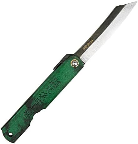 Higonokami Folding Knife – Special Black Back Blue Paper Steel 100mm Jade