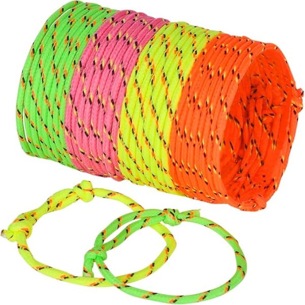 Rhode Island Novelty 144 (1 Gross) Neon Rope Friendship Bracelets New
