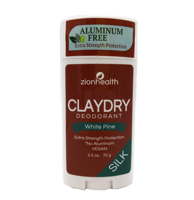 Zion Health Clay Dry Bold Deodorant Stick 2.5 oz White Pine